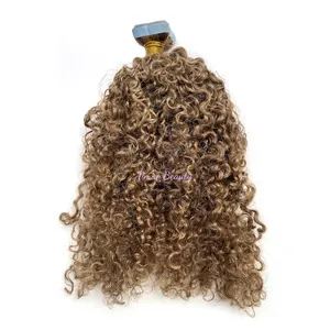 Vmae nguyên liệu Châu Âu tóc con người băng trong phần mở rộng sâu xoăn màu sắc nổi bật 24 60 613 Blonde băng trong phần mở rộng tóc tóc con người