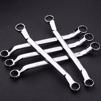 Lot de 12 clés à douilles à double extrémité CR-V jaunes mats effet miroir 6x7-30x32mm pour atelier automobile