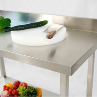 Table de travail carrée en acier inoxydable 304 de qualité alimentaire, robuste, de qualité commerciale, avec dosseret, prix d'usine
