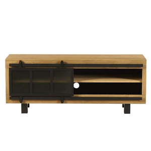 Consola de TV para Sala de Estar Hecha a Mano con Madera Sólida, Paneles Decorativos Tallados y Amplio Interior - Product Image 4