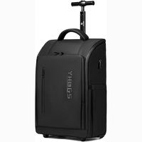 Muestra Gratis: Mochila de Negocios Clásica Negra Simple con Bolso Bandolera y Bolsa de Mano para Mujeres y Hombres, de Poliéster