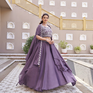 Lehenga Choli traditionnel brodé pour femme, longueur ras du sol, tenue de mariage, polyester, coupe ample, style ethnique Inde Pakistan - Product Image 5