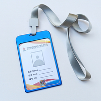 Porte-badge vertical en alliage d'aluminium, étui pour carte d'identité, porte-carte de travail en métal, fournitures de bureau