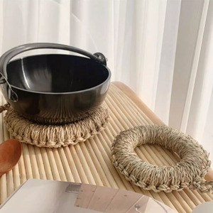 Wintop Women's Geometric Hemp Rope Eco-Friendly Minimalist <b>Mats</b> Pads for Home Hotel Restaurant Use Natural Ingredients Korea - Product Image 6