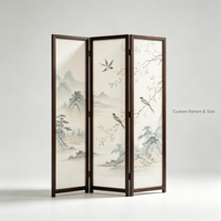 Paravent en bois de style chinois autoportant, écran de séparation en bois à motif personnalisé pour salon, bureau, hôtel