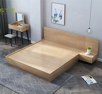 Ensemble de lit en panneaux de bois mélaminé écologique au design moderne, taille King Queen, extensible, avec rangement, pliable, pour la maison, l'hôtel, la chambre à coucher