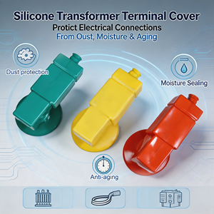 Cache-terminal en caoutchouc silicone sur mesure pour isolation et protection <span class=keywords><strong>anti</strong></span>-poussière des têtes de poteaux basse tension de transformateurs - Product Image 1