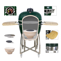 Barbecue au charbon de bois Komado Egg Shape vert de 23,5 pouces, grand modèle, OEM, pour extérieur