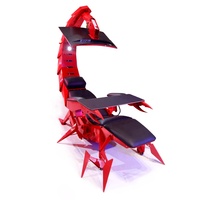 Chaise de jeu ergonomique E-Sports avec éclairage LED, poste de travail informatique PC, chaise de direction convertible, fonction de massage, pliable