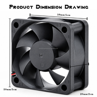 Kipas DC 12V 50mm 50x50x20mm 5020 12v 24v Kipas Aksial Komputer CPU DC Brushless Kecil Mini Pendingin Udara Bertenaga