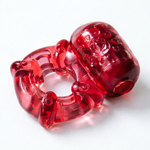 RC011F Penis Ring Red Transparent <b>Vibration</b> Massage <b>For</b> <b>Men</b> Sexual Health Product - Product Image 1