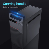 SNOWMAN Châssis de jeu PC préinstallé rentable Boîtier Micro-ATX en acier compact noir avec plaque d'acier pour la maison de bureau