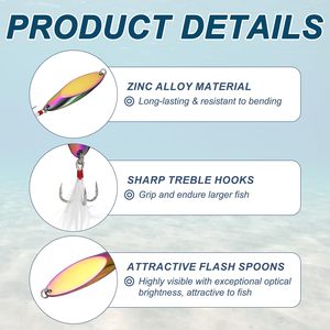 Señuelo de pesca metálico de 1.5g - 42g para lubina, cebo de agua dulce con lentejuelas, cuchara giratoria, 6 colores, señuelos duros para pesca. - Product Image 2