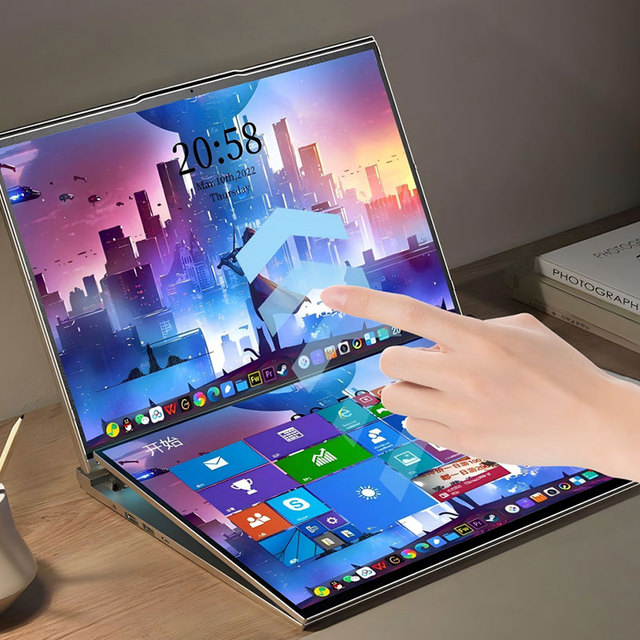 16+16 Inch Touch Screen Brand New Slim Dual Screen Laptop Core I7-1260P 8GB 128GB SSD Business Notebook English Intel HD