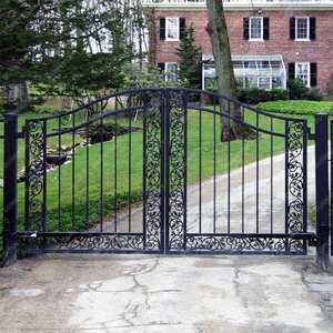 XIYATECH Chine villa professionnelle de luxe utilisé simple arc en <span class=keywords><strong>fer</strong></span> <span class=keywords><strong>forgé</strong></span> décoratif métal portes principales à vendre - Product Image 6