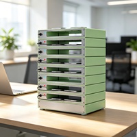 Station de charge USB-C PD modulaire empilable à 8 ports avec câble rétractable et charge sans fil pour l'école, le bureau et la salle de conférence