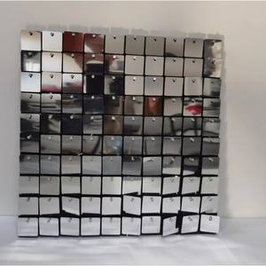 Mur de paillettes colorées rondes et carrées pour décoration extérieure, panneaux 4D, toile de fond à paillettes, logo personnalisé, décoration de fête avec ballons - Product Image 2