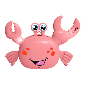 Crab Delight - Juguete de cangrejo eléctrico rosa, interactivo, con sonido y luz, educativo para niños de 0 a 24 meses, funciona con pilas - Product Image 1