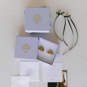 定制个性化标志OEM奢华耳环项链纸板纸制抽屉盒珠宝包装全套 - Product Image 5