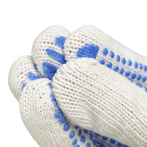 Guantes de Seguridad de Uso General Ligeros y Personalizables con Puño Elástico de PVC <span class=keywords><strong>Azul</strong></span> de una Sola Cara y Puntos de Algodón, Antideslizantes, en Oferta - Product Image 5