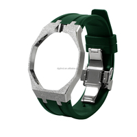 Caja de reloj de acero inoxidable con acabado granulado esmerilado y correa de caucho compatible con el reloj de bolsillo S-watch X Royal Pop