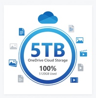 Almacenamiento en la Nube OneDrive de 5 TB Compatible con 5 Dispositivos para PC/Mac, También para iPad y Teléfonos Inteligentes, Disponible de por Vida