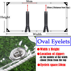 Bâche extérieure en vinyle transparent avec fermeture à glissière Patio <span class=keywords><strong>Pergola</strong></span> Bâche Rideau avec verrouillage torsadé <span class=keywords><strong>Toile</strong></span> transparente robuste - Product Image 5