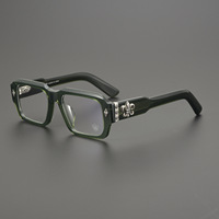 Hommes Femmes Rétro Classique CH8232 Acétate Prescription Lunettes Cadre Diamant Visage Forme Sculpté Motifs Plaque Style À La Mode