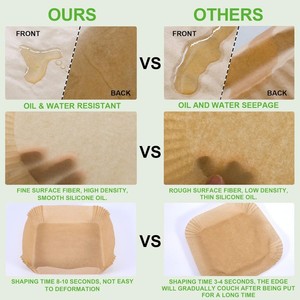 8 Inch 100pcs 125pcs Disposable Air Fryer <strong>Liner</strong> Square Oil-proof Parchment Paper <strong>Liners</strong> Water-proof <strong>Airfryer</strong> Baking Paper - Product Image 3