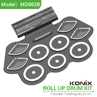 KONIX toptan davul pedi roll up bateri seti elektronik davul seti bateria elektronica çocuk oyuncakları müzik aletleri