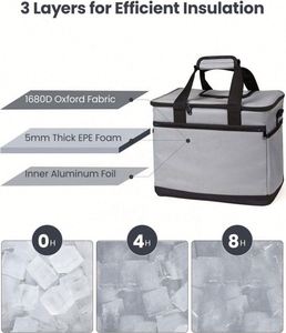 กระเป๋าเก็บความเย็นแบบมีโลโก้สั่งทำปี 2024 ความจุ 30 ลิตร สำหรับใส่อาหารกลางวัน เก็บความร้อนและความเย็นได้ ป้องกันการรั่วซึม มีสายสะพายและช่องใส่ของหลายช่อง - Product Image 3