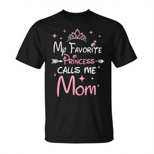 T-shirt « Ma princesse préférée m'appelle maman » pour les mères avec une fille, cadeau - Product Image 2