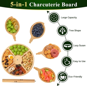 5-in-1 Tree-Shaped Bamboo Dessert Tray <strong>Stand</strong> for Serving <strong>Food</strong> Cupcakes Fruit Cake at Weddings and <strong>Parties</strong> - Product Image 6
