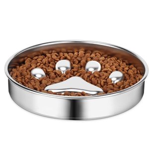 Bol à nourriture <span class=keywords><strong>pour</strong></span> <span class=keywords><strong>chien</strong></span> <span class=keywords><strong>anti</strong></span>-étouffement, design pratique et créatif, bol à nourriture lente <span class=keywords><strong>pour</strong></span> <span class=keywords><strong>chien</strong></span> Teddy, bol à riz, acier inoxydable de qualité alimentaire, bol <span class=keywords><strong>pour</strong></span> animaux de compagnie - Product Image 1