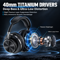 Headphone Nirkabel Custom Over Ear dengan Mikrofon Peredam Kebisingan Stereo Lipat dalam 4 Warna