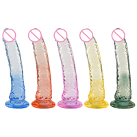 Dildo réaliste en TPE pailleté de 8,45 pouces, écologique, 100 % étanche, avec ventouse, sans testicules, 180 g, couleur personnalisée pour femmes