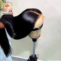 Pas cher 30 pouces Hd Lace Front Perruques Os Droite Dentelle Frontale Perruques Pré Plumé Cuticule Aligné 13X4 Vierge Indien Perruques de Cheveux Humains