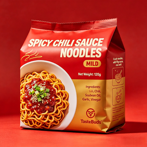 Nouilles mélangées à la sauce piquante légère faible en calories, faible en sodium, régime alimentaire sain - Product Image 6
