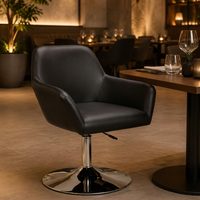 JOHOOFURNITURE Chaise de bar en cuir PU noir, fauteuil à dossier réglable en hauteur, pour comptoir, vente en gros, usage commercial pour pub