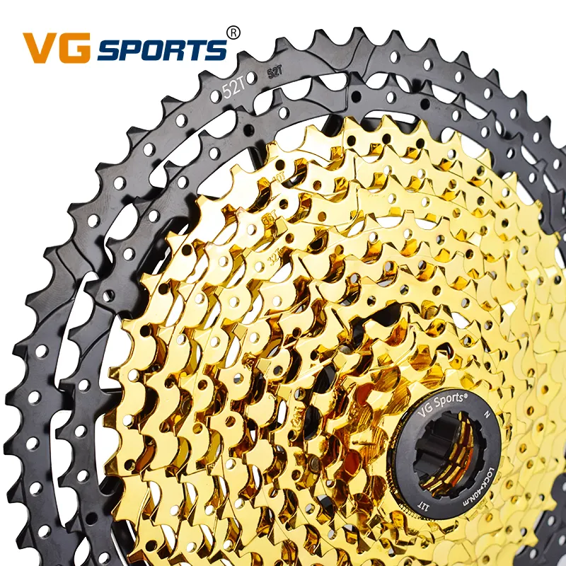 Cassette de bicicleta de montaña profesional, piñón de soporte de aluminio independiente, piñón dorado, 12 velocidades, 11-52T