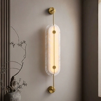 Lampu Dinding Hotel, Pusat Penjualan Real Estat, dan Dinding Latar Ruang Tamu Mewah dari Logam dan Alabaster Spanyol