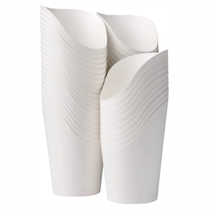 Tazze di patatine fritte Kraft usa e getta per uso alimentare da portare via trucioli di carta tazza di 16 once su misura per patatine fritte tazza di carta pieghevole Fren - Product Image 1