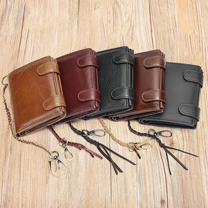 <b>Men's</b> <b>Tri</b> <b>Fold</b> <b>Wallet</b> Short Genuine Leather Anti Theft Multiple Card Slots Everyday Use - Product Image 4