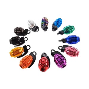 Bouchons de valve en forme de grenade en acier inoxydable colorés pour pneus sans chambre à air de voitures et motos, embout américain - Product Image 1