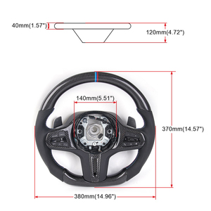 <span class=keywords><strong>Volante</strong></span> <span class=keywords><strong>Deportivo</strong></span> de 3 Radios en Fibra de Carbono y Cuero para BMW Serie 3 Chasis G con Levas Electrochapadas - Product Image 2