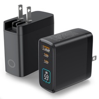 Chargeur rapide HNT GAN PD 67W avec écran, adaptateurs muraux USB Type-C US EU UK AU JP pour iPhone 17 16 15, téléphone, ordinateur portable, tablette