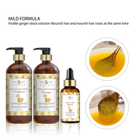 Shampoing à base de plantes, 60 ml, conditionneur de croissance des cheveux, lotion privée, Sans flocons, miel et gingembre