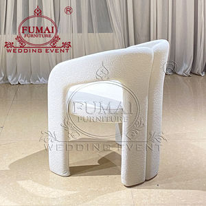 เก้าอี้กำมะหยี่สีขาวหุ้มเบาะนุ่มสบายสำหรับงานแต่งงานในห้องรับประทานอาหาร - Product Image 6
