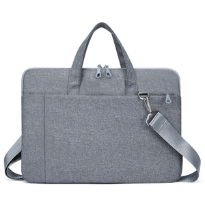 Polyester Thin Portable <b>Laptop</b> Bag Business-style Large Capacity Inner Sleeve Casual Solid Color Tote Bag with Handle. - Product Image 3