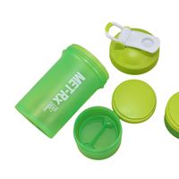 Logo personnalisé 450ml 3 couches en plastique protéine shaker bouteille Gym Fitness mélangeur tasse sport bouteille d'eau cadeau d'affaires